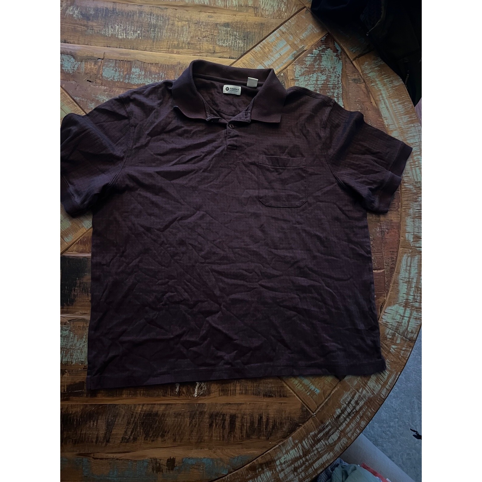 Men's Haggar Maroon Polo Shirt Size Xl